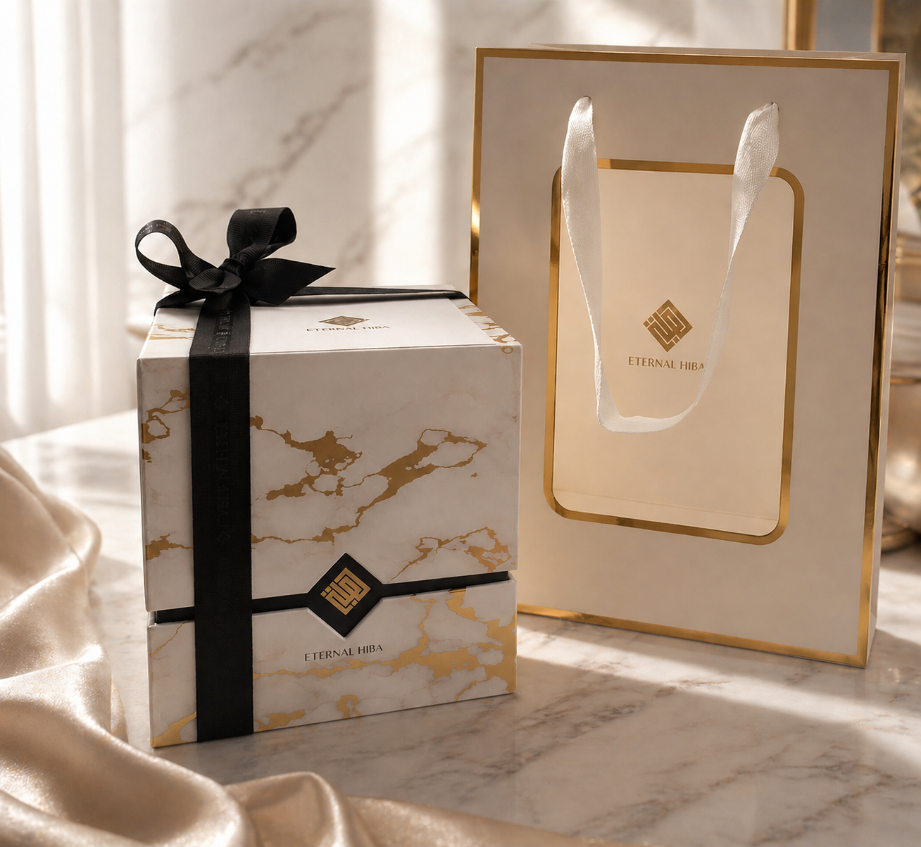 Eternal Hiba gift box with black ribbon